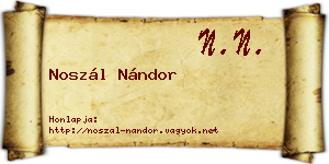 Noszál Nándor névjegykártya